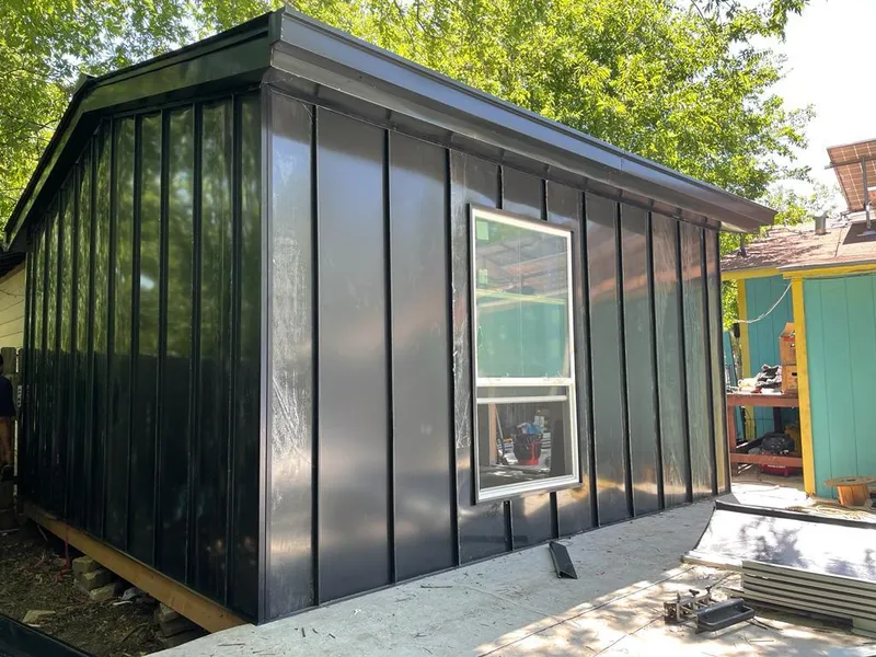 Black standing seam metal wall panels for Metal Roof Installation in Fairland